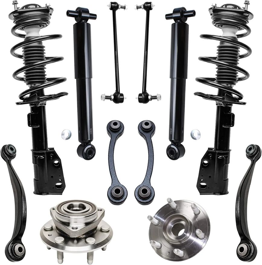 thumbnail image 2 of 12pc Suspension Kit For 07-12 Enclave Traverse – Struts Shocks Control Arms Hubs 2 of 4