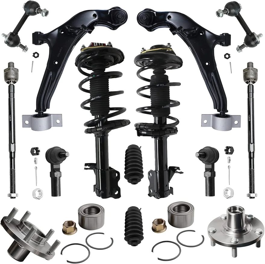 14pc Front Struts Lower Control Arms Sway Bar Links Tie Rods Suspension Kit