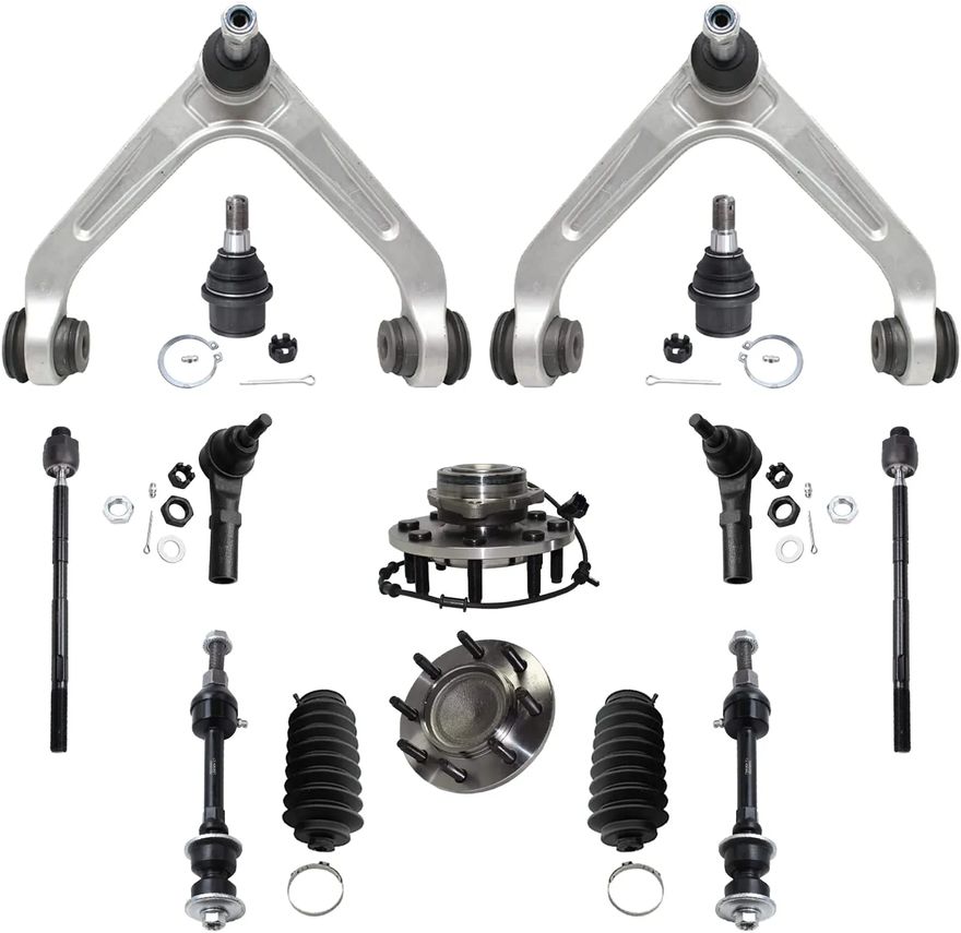Detroit Axle 6PC Front Lower Control Arm Sway Bar Outer Tie Rod Kit