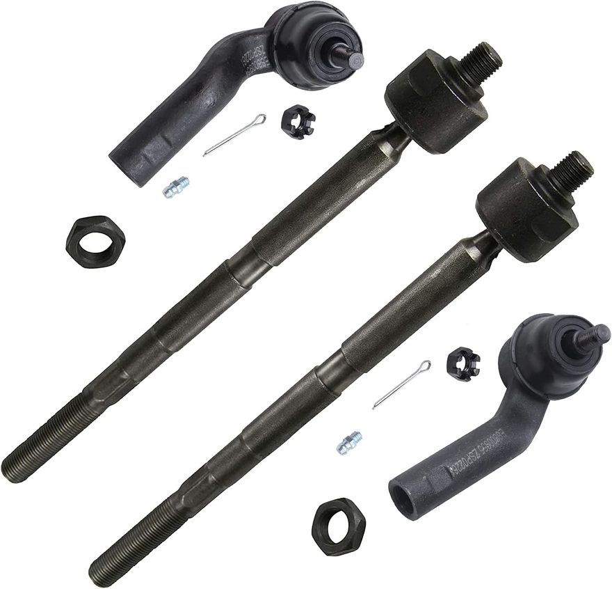 6pc Front Inner & Outer Tie Rod Ends Kit Greasable For 2005-2018 Toyota Tacoma