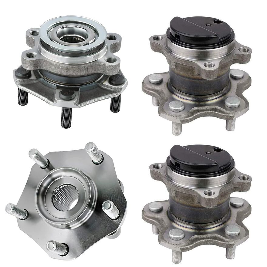 4pc Front & Rear Wheel Hub and Bearings Kit