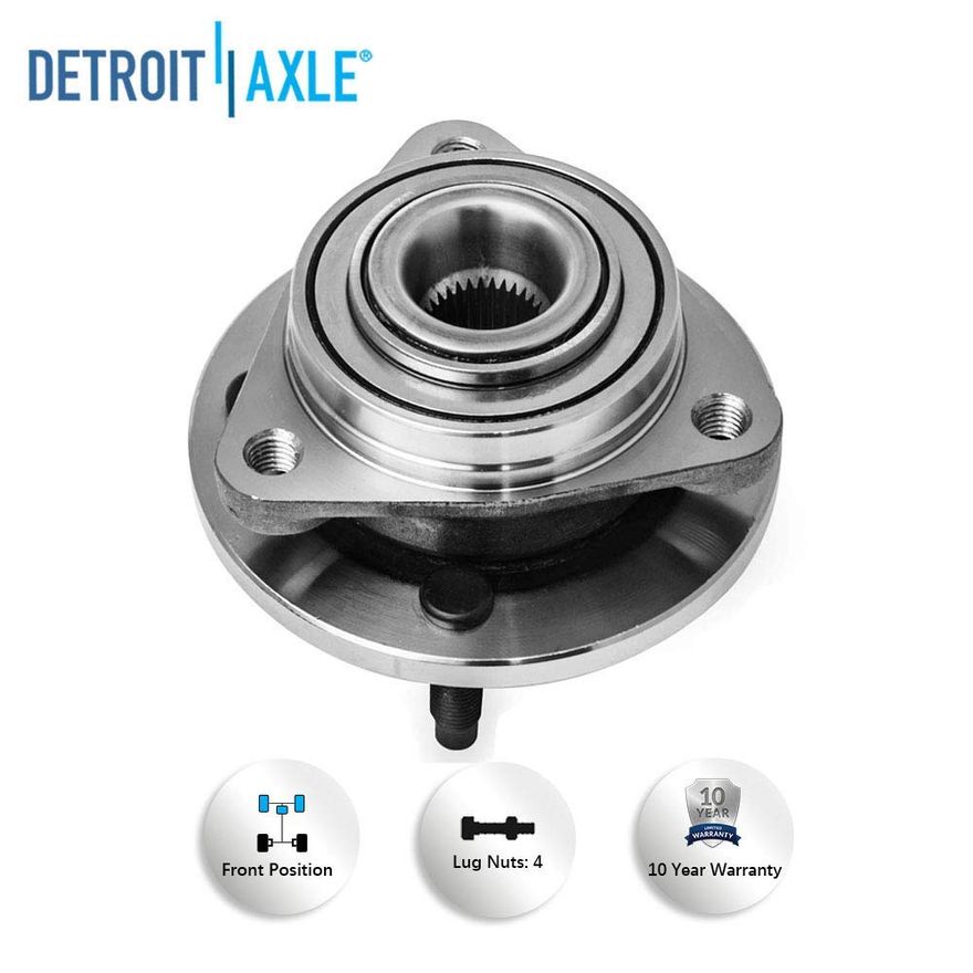サントスピンク 【送料無料】Detroit Axle Front Wheel Hub and Bearings Assembly  Replacement for Saturn