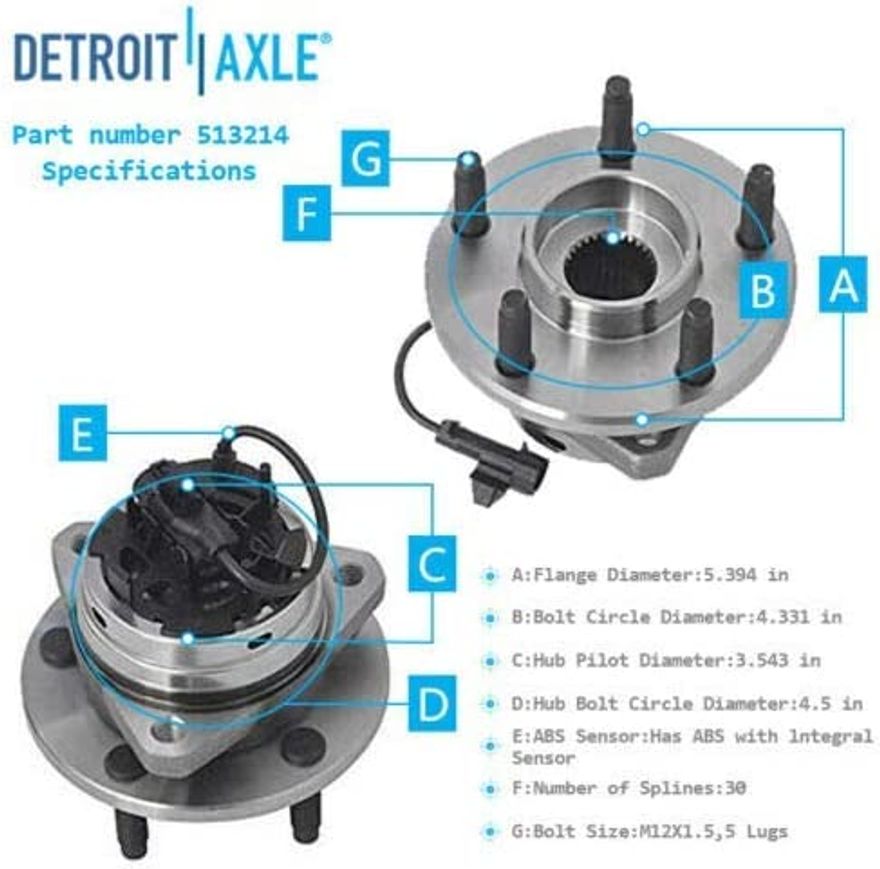 Front Wheel hub and Bearings (Pair)