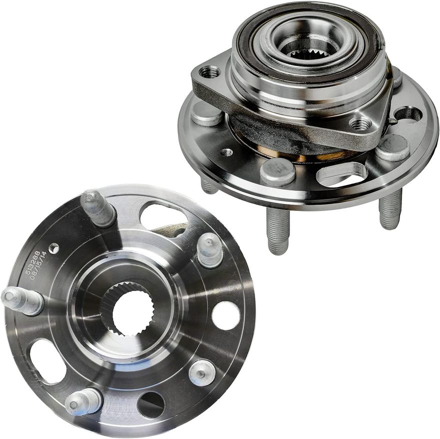 Front Wheel hub and Bearings (Pair)