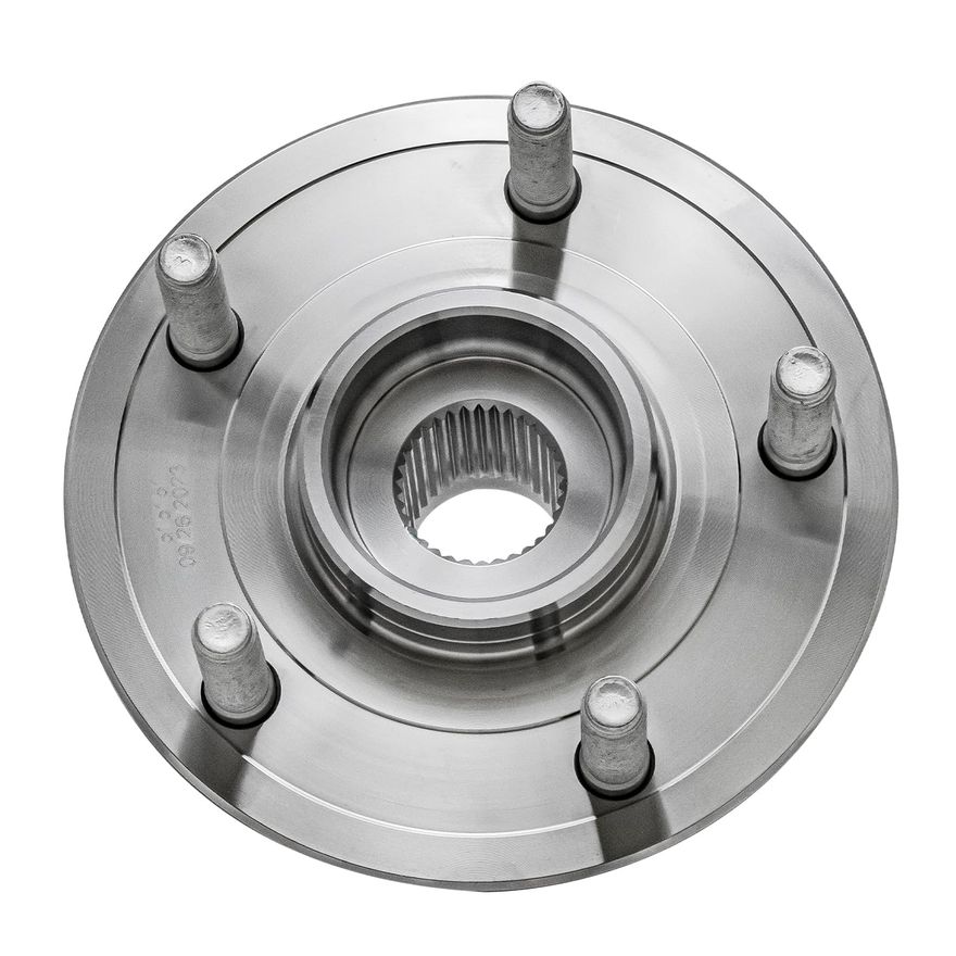Front Drilled & Slotted Brake Rotors, Ceramic Pads & Wheel Hubs For 2012-2018 Ram 1500 (5-Lug)