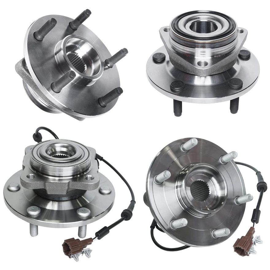 2006 Nissan Armada 4pc Front Rear Wheel Hub and Bearings Kit