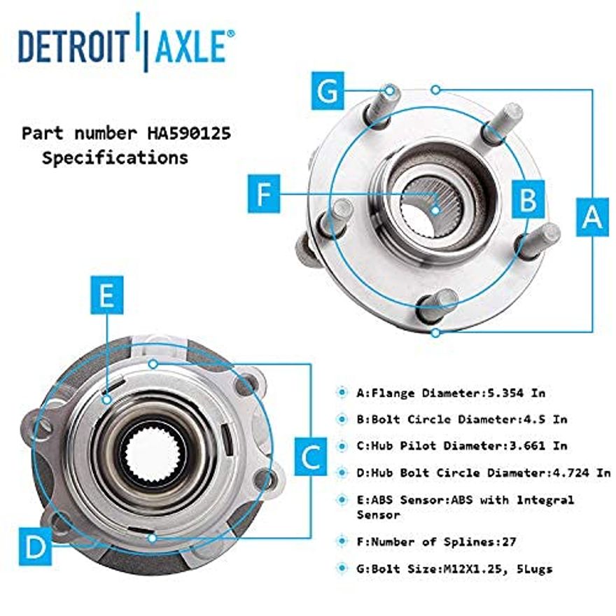 Front Wheel Hub and Bearings (Pair)