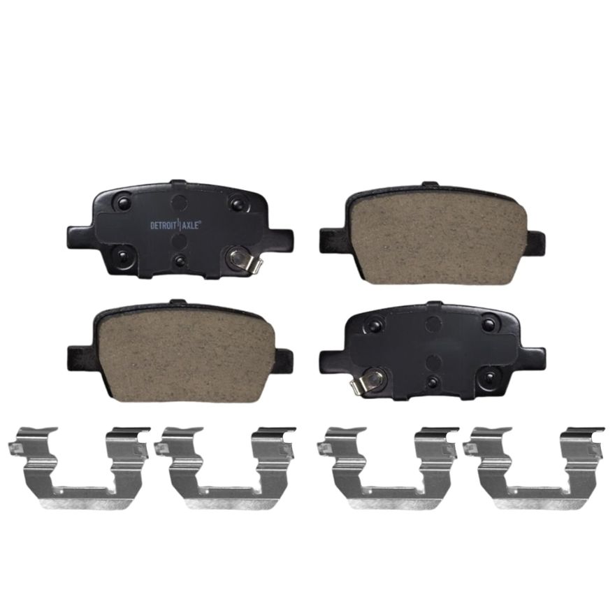Detroit Axle 8pc Drilled & Slotted Brake Rotors And Pads Kit For 2016-2019 Chevy Camaro – Front & Rear