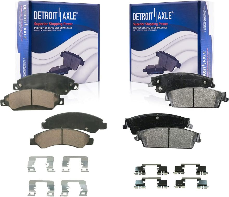 4pc Front & Rear Ceramic Brake Pads Kit