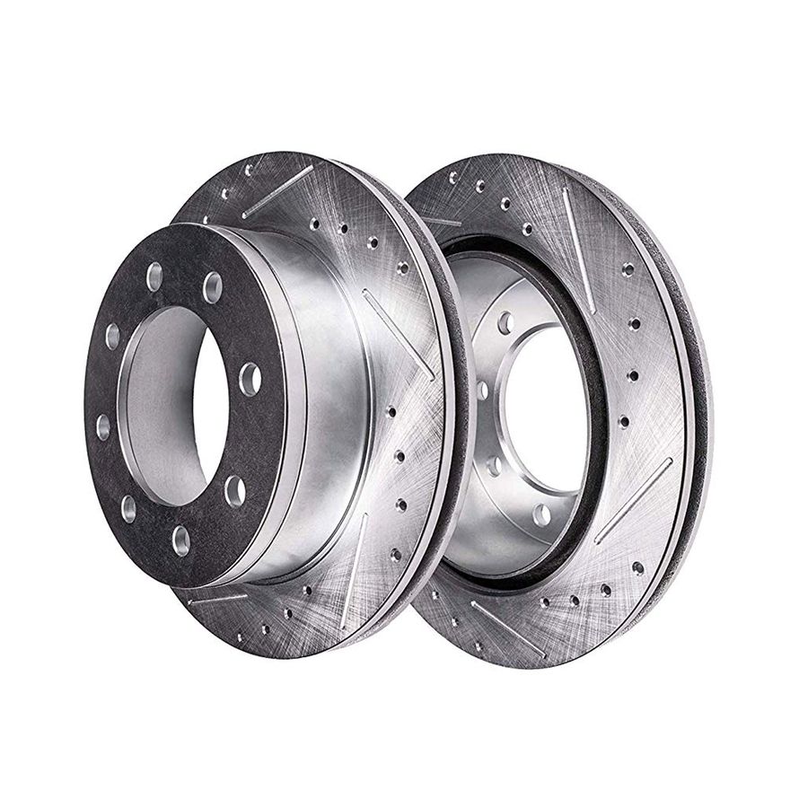 4pc Front & Rear Drilled and Slotted Brake Rotors Kit