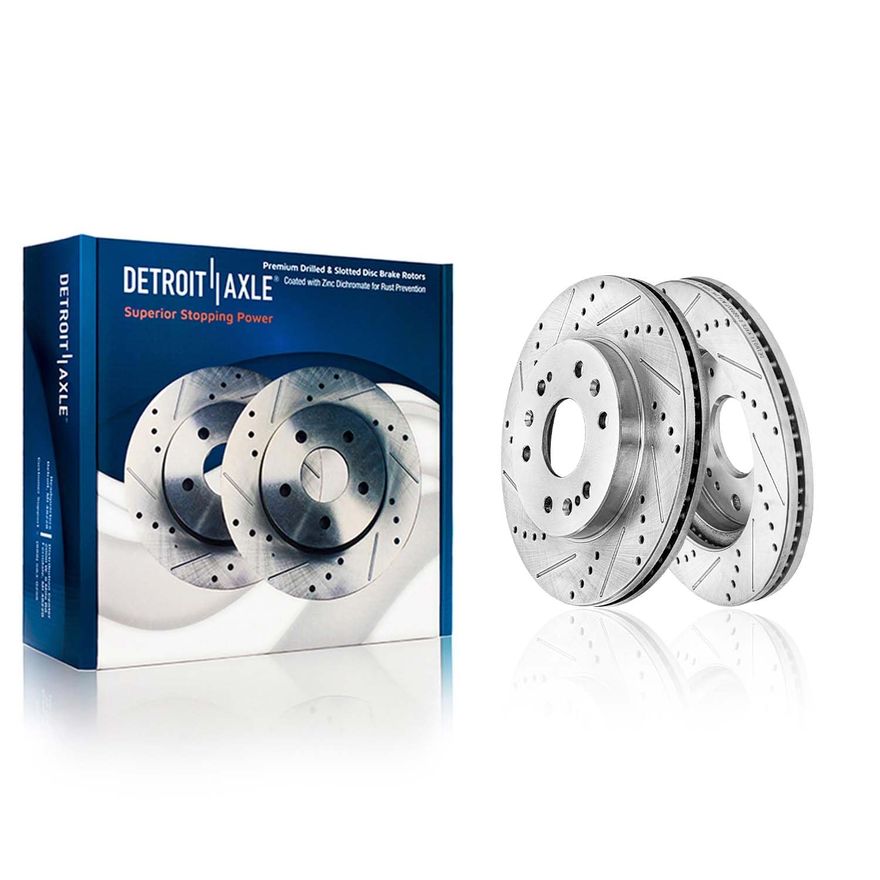 Front Drilled Disc Brake Rotor - S-55097 x2