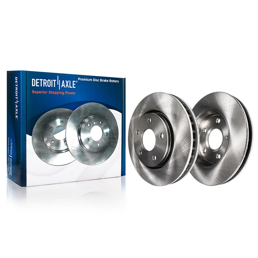 AM Autoparts Solid Rear Disc Brake Rotor Pair For Audi A4 A5 A6 A7 Allroad Q5 Quattro