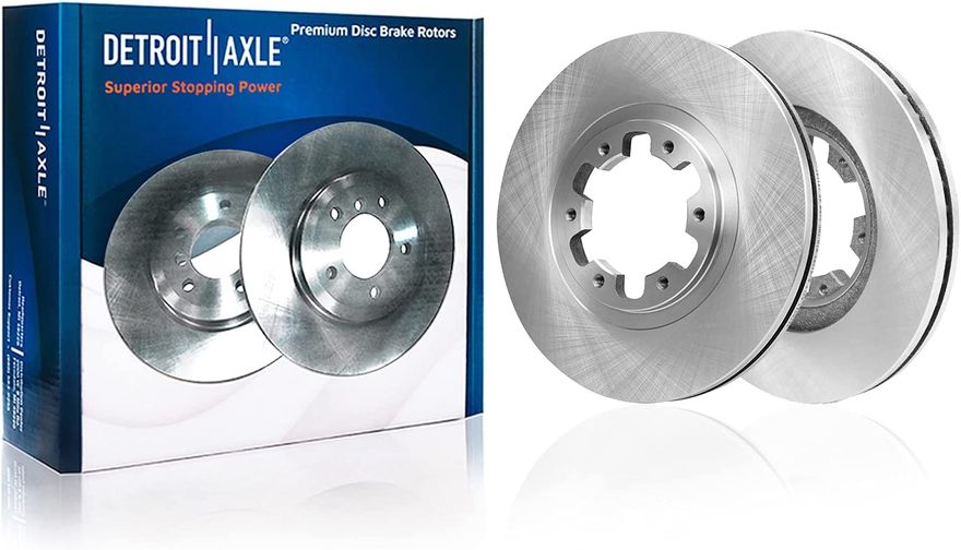 thumbnail image 2 of Detroit Axle Front Disc Brake Rotors & Ceramic Pads Kit For Infiniti QX4 / Nissan Pathfinder 2 of 4