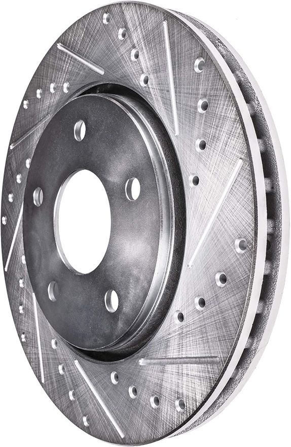 Front Drilled Brake Rotors - S-34055 x2