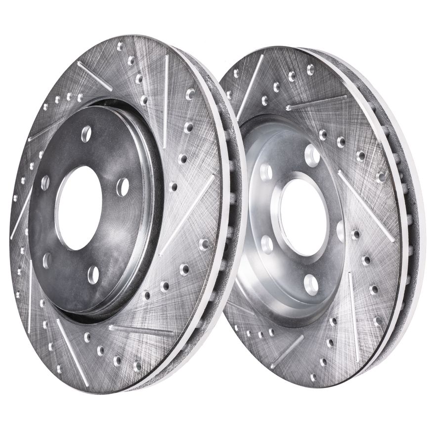 Front Drilled Brake Rotors - S-34246 x2