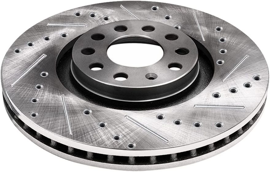 Front Drilled Brake Rotors - S-34319 x2