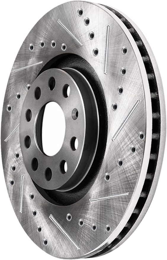 Front Drilled Brake Rotors - S-34319 x2