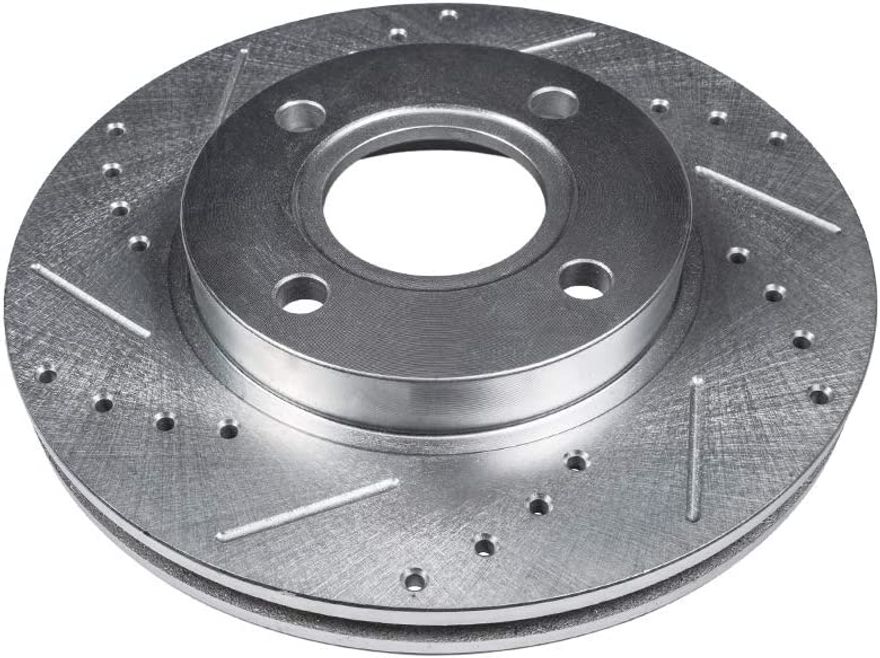 Front Drilled Brake Rotors - S-34367 x2