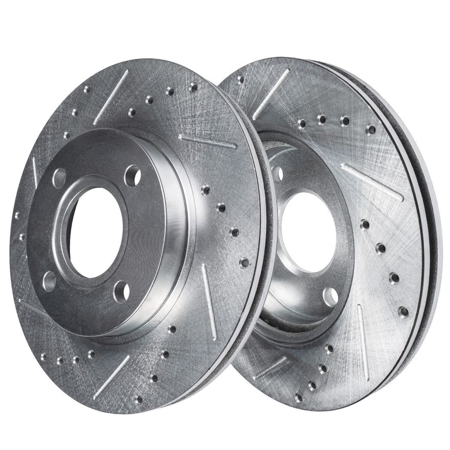 Front Drilled Brake Rotors - S-34368 x2