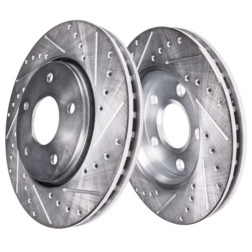 Rear Drilled Brake Rotors - S-34398 x2
