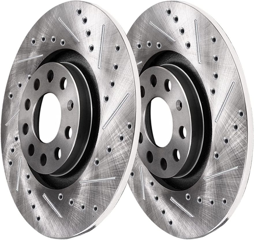 Rear Drilled Brake Rotors - S-34399 x2