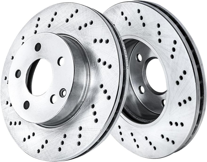 Front Drilled Disc Brake Rotor - S-34424 x2