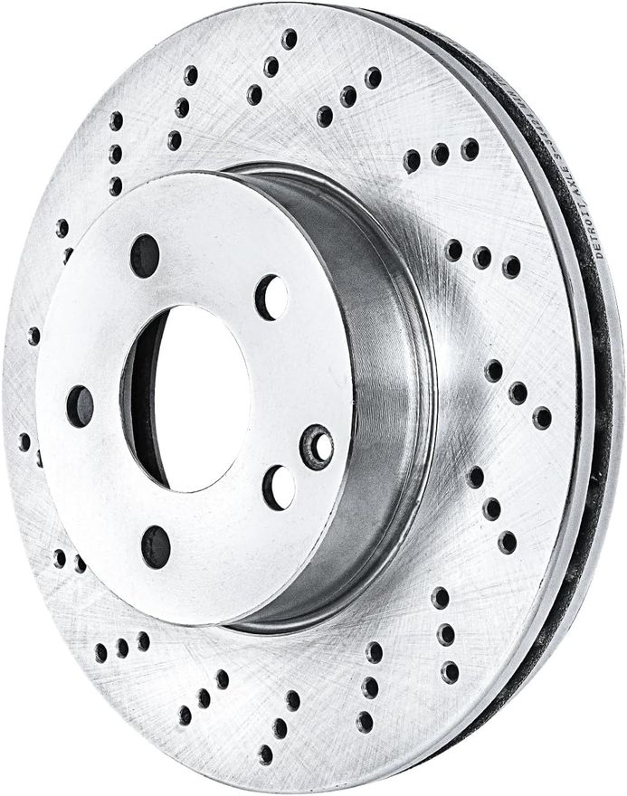 Front Drilled Disc Brake Rotor - S-34424 x2