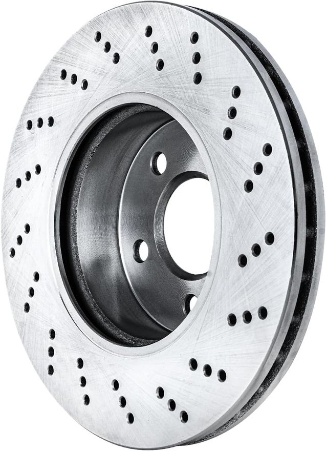 Front Drilled Disc Brake Rotor - S-34424 x2