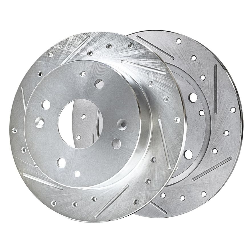 Rear Drilled Disc Brake Rotor - S-31038 x2