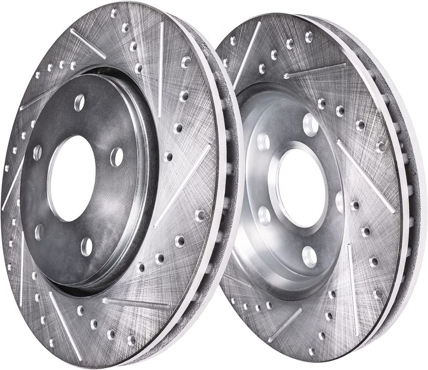 Front Drilled Disc Brake Rotor - S-31257 x2