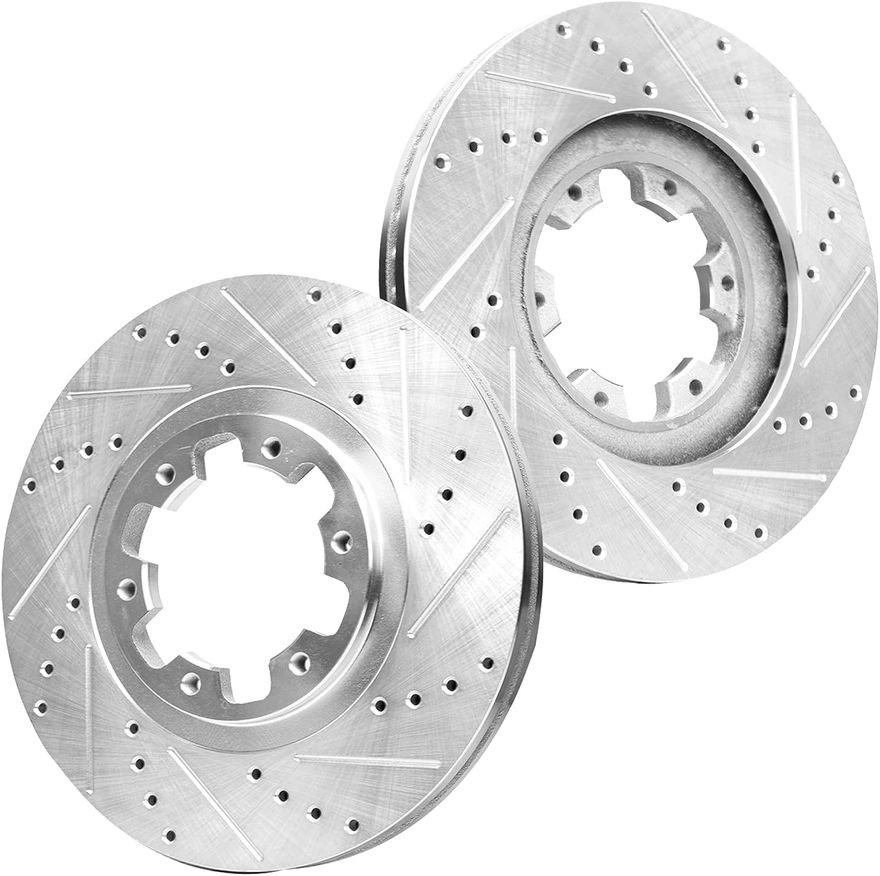 Front Drilled Brake Rotors - S-31250 x2