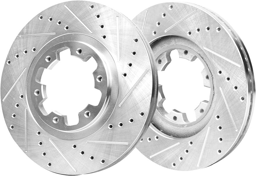 Front Drilled Brake Rotors - S-31250 x2