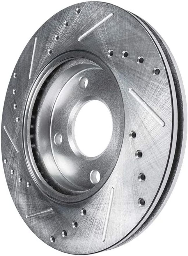 Front Drilled Brake Rotors - S-31307 x2