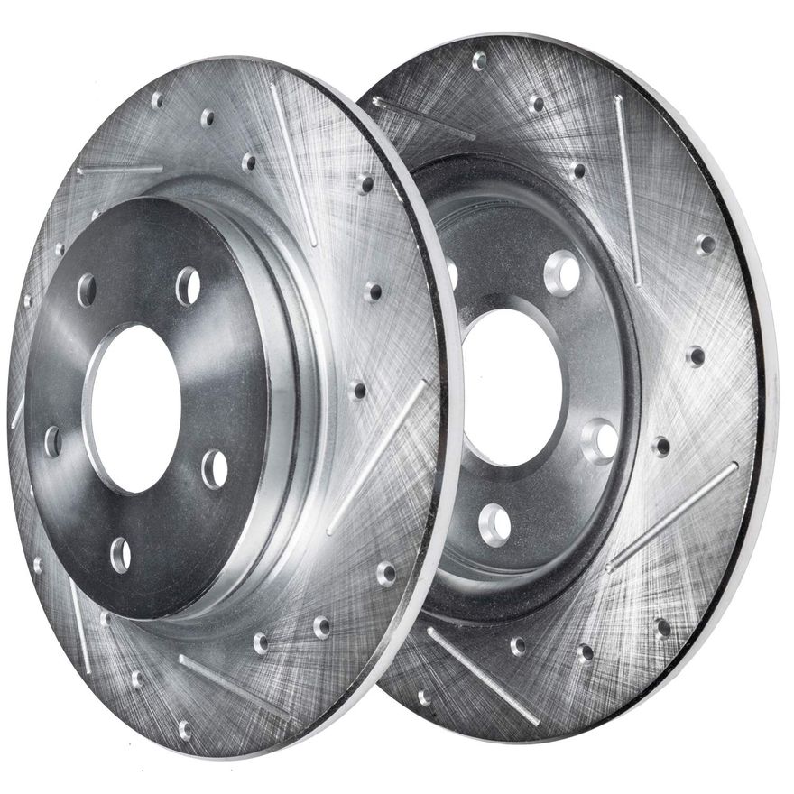 Rear Drilled Disc Brake Rotor - S-31317 x2