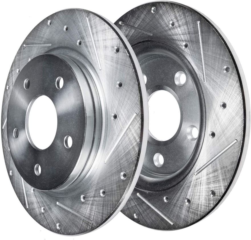 Rear Drilled Disc Brake Rotor - S-31312 x2