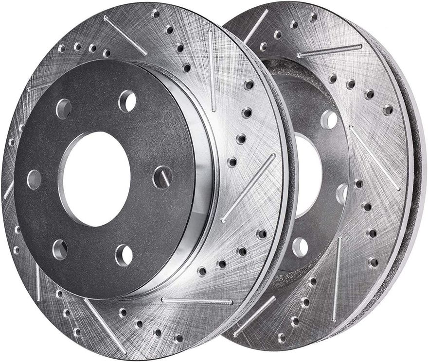 Front Drilled Disc Brake Rotor - S-31326 x2