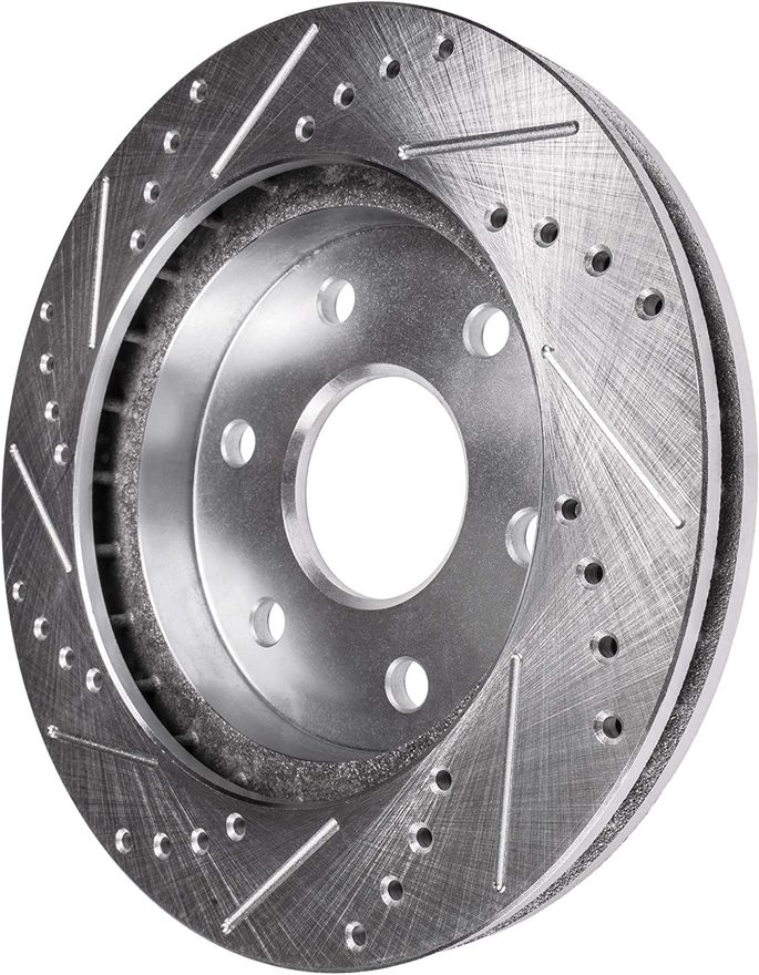 Front Drilled Brake Rotors - S-31425 x2