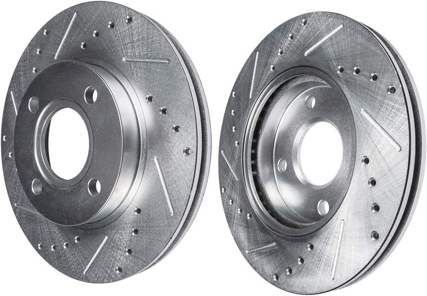Front Drilled Disc Brake Rotor - S-31463 x2