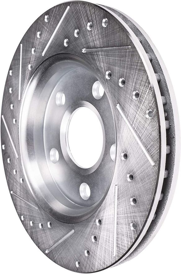 2014 Toyota Land Cruiser Rear Drilled and Slotted Brake Rotors (Pair)