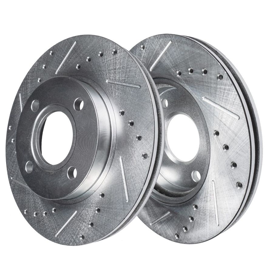 Front Drilled Brake Rotors - S-31545 x2