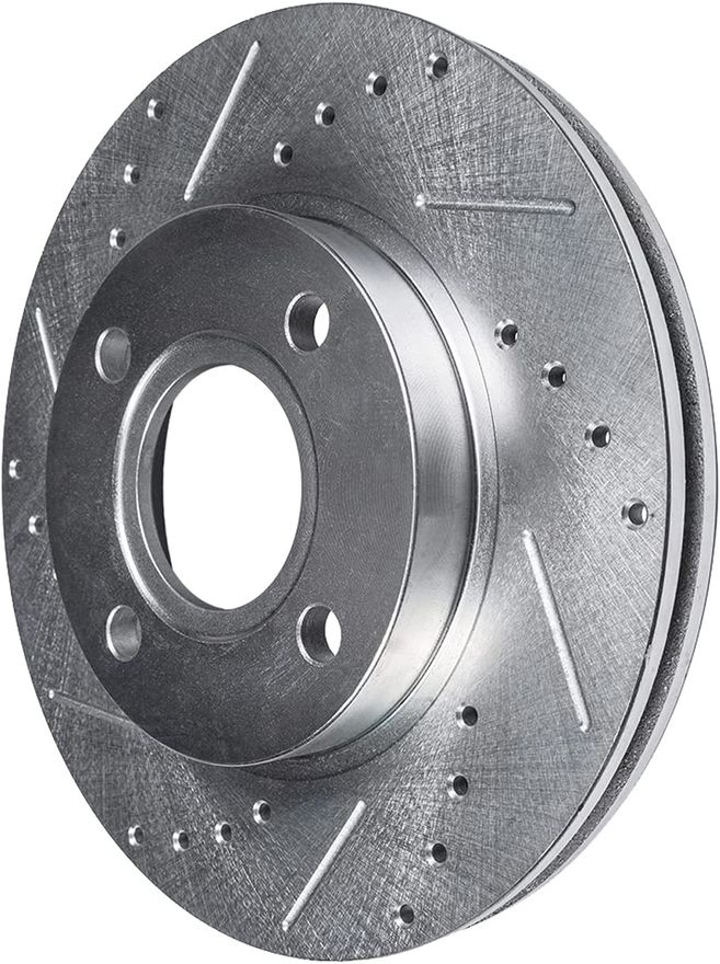 Front Drilled Brake Rotors - S-3299 x2