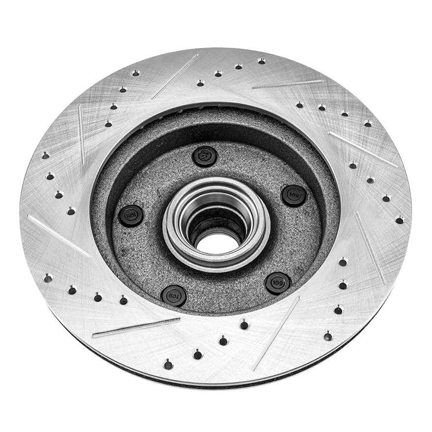 Front Drilled Brake Rotors - S-54013 x2