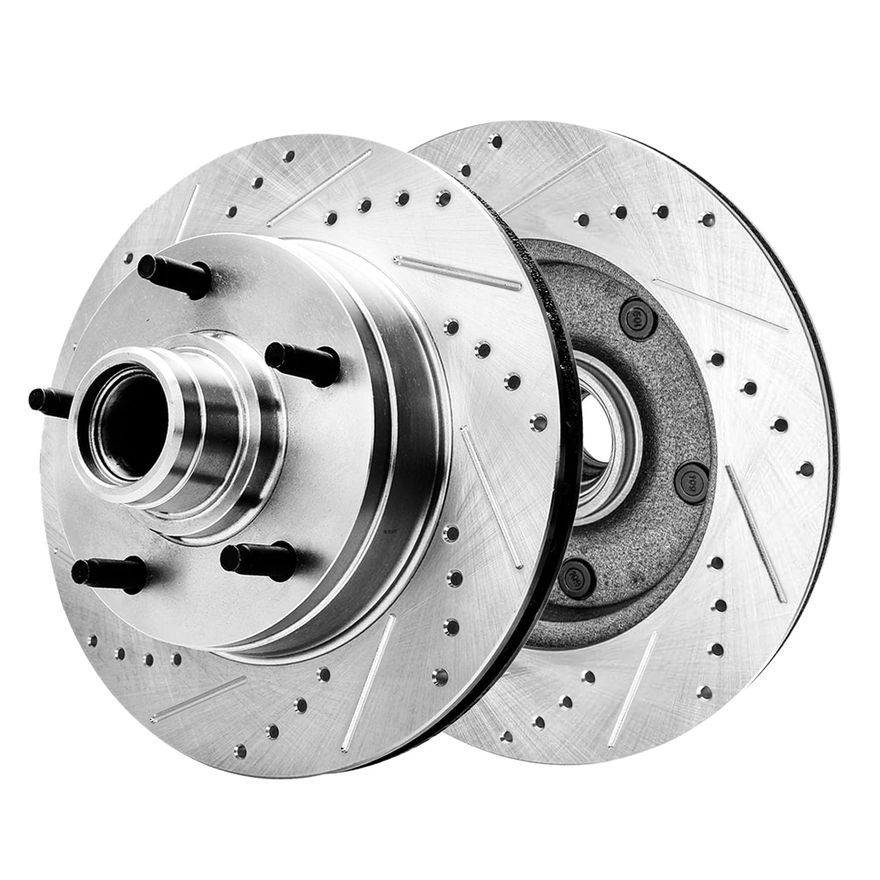 Front Drilled Brake Rotors - S-54013 x2