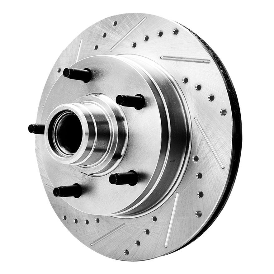 Front Drilled Brake Rotors - S-54013 x2