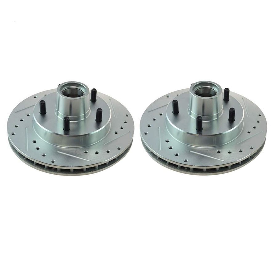Front Drilled Brake Rotors - S-54013 x2