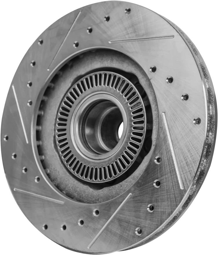 Front Drilled Brake Rotors - S-54029 x2