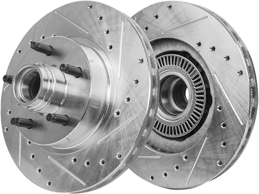 Front Drilled Brake Rotors - S-54029 x2