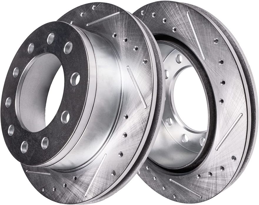 Rear Drilled Brake Rotors - S-54101 x2