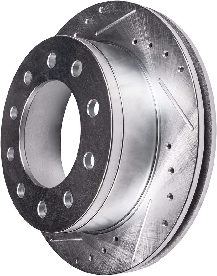 Front Drilled Brake Rotors - S-54128 x2