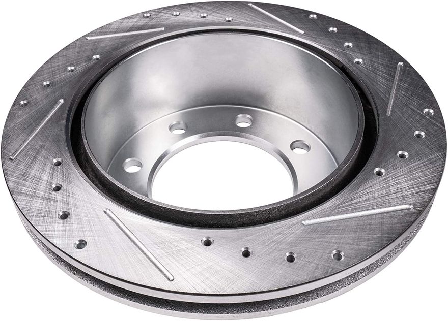 Front Drilled Brake Rotors - S-54135 x2